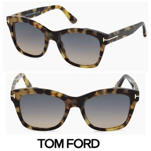 TOM FORD Italy TF614 Lauren-02 Gray Gradient Lenses Tortoise Frame Sunglasses